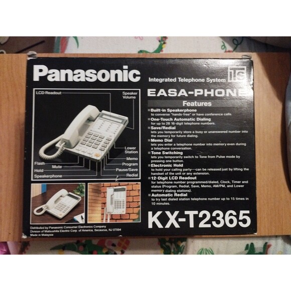 Vtg Panasonic Easa-Phone KX-T2365~Integrated Telephone~Hands-Free~NEW In Box - Picture 2 of 5